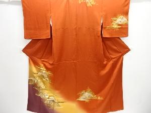 金彩霞に花鳥模様訪問着